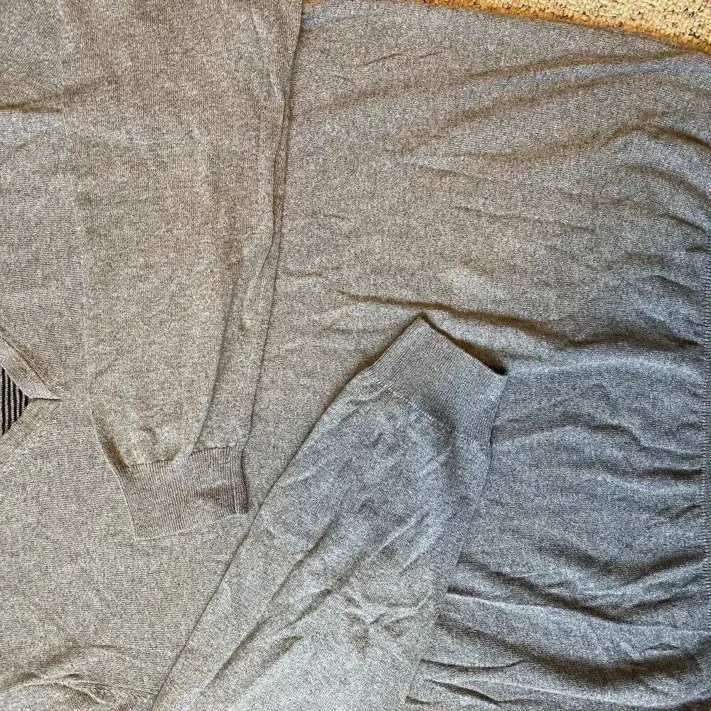 Foxcroft Gray Cotton Cashmere Blend Pullover V-Neck Sweater Mens Sz XXL Soft - Picture 5 of 7